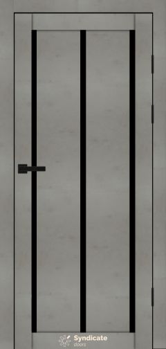 Міжкімнатні двері Syndicate Doors (40 мм)  PVC SD-128 Бетон світлий Чорне