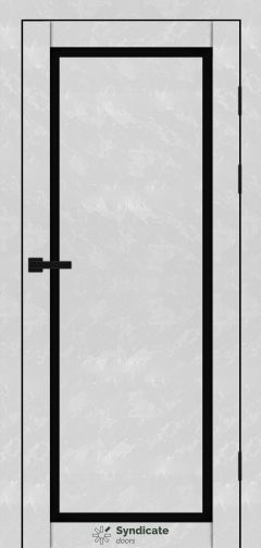 Міжкімнатні двері Syndicate Doors (40 мм)  PVC SD-113 Бетон білий Чорне