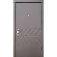 Вхідні двері Qdoors, колекція Авангард, Бьюти-М карамельне дерево софт/біла емаль