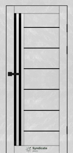 Міжкімнатні двері Syndicate Doors (40 мм)  PVC SD-114 Бетон білий Чорне