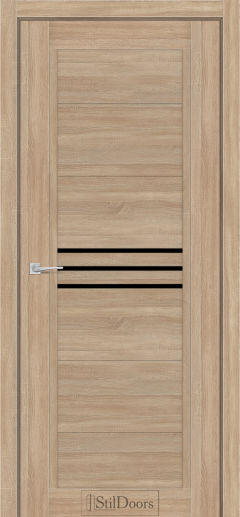 Міжкімнатні Двері StilDoors Ravello (40мм.) Ясен Пісочний Чорне скло