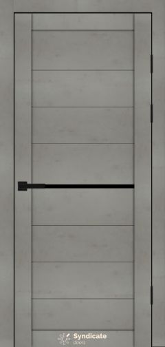 Міжкімнатні двері Syndicate Doors (40 мм)  PVC SD-129 Бетон світлий Чорне
