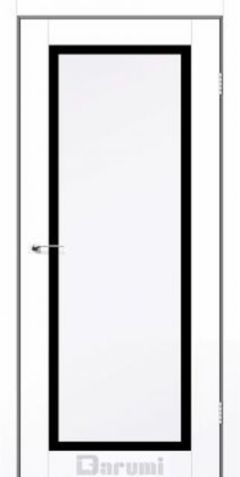 Міжкімнатні двері Darumi Annecy (40мм) Білий матовий Чорне Скло