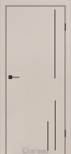 Міжкімнатні двері Darumi Plato Line PTL-06 (40 мм) Димчастий краст глухе з  чорним молдінгом та чорним торцем