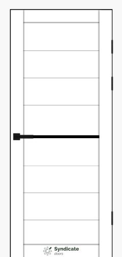 Міжкімнатні двері Syndicate Doors (40 мм)  PVC SD-129 Білий оксамит Чорне