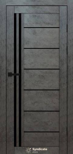 Міжкімнатні двері Syndicate Doors (40 мм)  PVC SD-114 Бетон темний Чорне