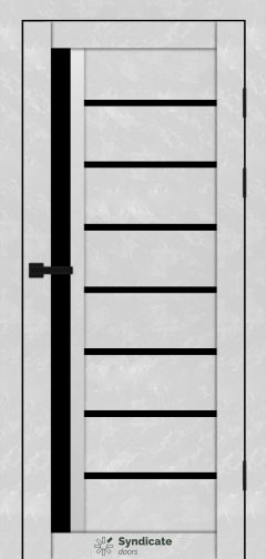 Міжкімнатні двері Syndicate Doors (40 мм)  PVC SD-101 Бетон білий Чорне
