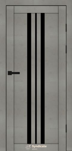 Міжкімнатні двері Syndicate Doors (40 мм)  PVC SD-107 Бетон світлий Чорне