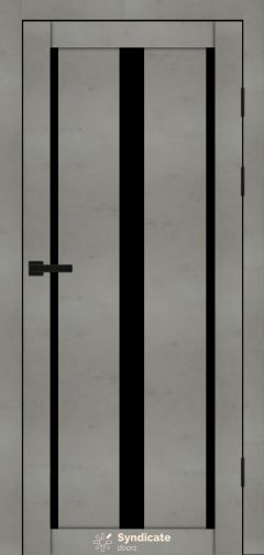 Міжкімнатні двері Syndicate Doors (40 мм)  PVC SD-127 Бетон світлий Чорне