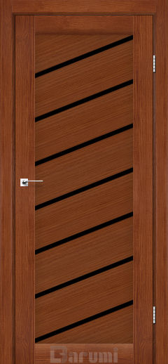 Міжкімнатні двері Darumi Rosalia (40 мм) Горіх роял Чорне скло