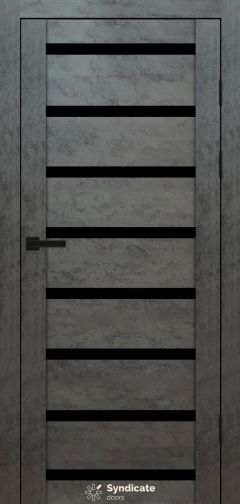 Міжкімнатні двері Syndicate Doors (40 мм)  PVC SD-103 Бетон темний Чорне