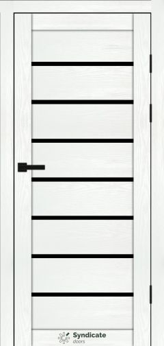 Міжкімнатні двері Syndicate Doors (40 мм)  PVC SD-102 Біла структура Чорне