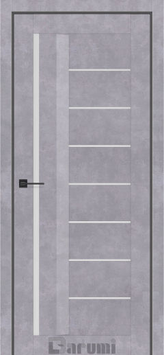 Міжкімнатні двері Darumi Floriana-01 (40 мм) Сірий бетон Сатин білий