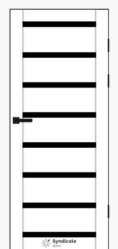 Міжкімнатні двері Syndicate Doors (40 мм)  PVC SD-103 Білий оксамит Чорне