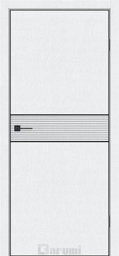 Міжкімнатні двері Darumi MODERN-02 (40 мм) Металевий вайт глухе з алюмінієвим молдінгом та алюм. торцем + фрезерування