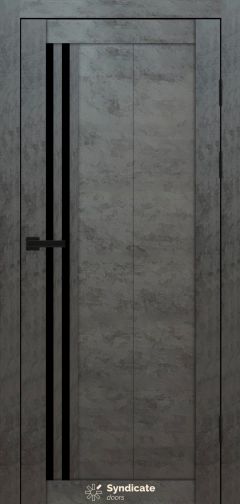 Міжкімнатні двері Syndicate Doors (40 мм)  PVC SD-136 Бетон темний Чорне