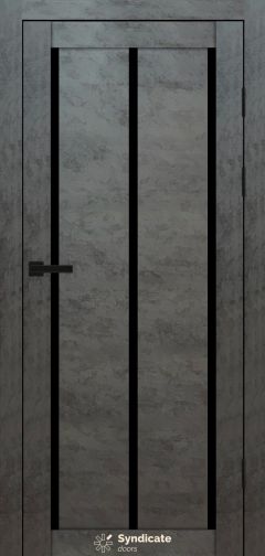Міжкімнатні двері Syndicate Doors (40 мм)  PVC SD-128 Бетон темний Чорне