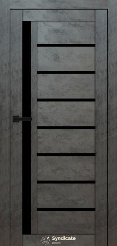 Міжкімнатні двері Syndicate Doors (40 мм)  PVC SD-101 Бетон темний Чорне
