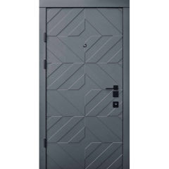 Вхідні двері Qdoors, колекція Авангард, Тіффані, гріфель софт/біла емаль