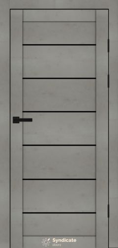Міжкімнатні двері Syndicate Doors (40 мм)  PVC SD-108 Бетон світлий Чорне