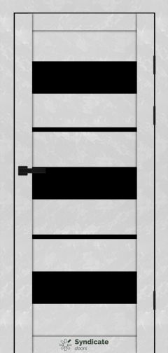 Міжкімнатні двері Syndicate Doors (40 мм)  PVC SD-105 Бетон білий Чорне