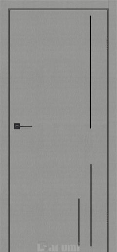 Міжкімнатні двері Darumi Plato Line PTL-05 (40 мм) Металевий грей глухе з алюмінієвим молдінгом та алюм. торцем