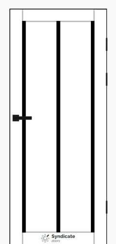 Міжкімнатні двері Syndicate Doors (40 мм)  PVC SD-127 Білий оксамит Чорне