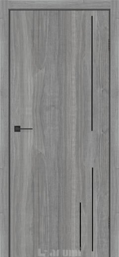 Міжкімнатні двері Darumi Plato Line PTL-05 (40 мм) Горіх грей рівер глухе з алюмінієвим молдінгом та алюм. торцем