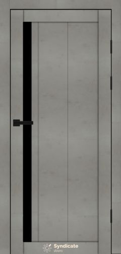 Міжкімнатні двері Syndicate Doors (40 мм)  PVC SD-124 Бетон світлий Чорне