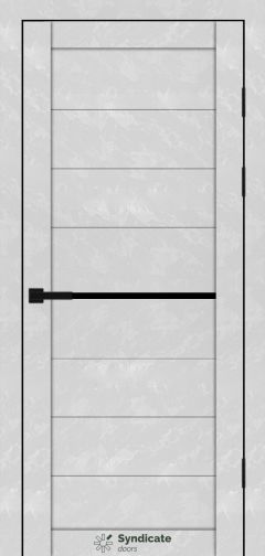 Міжкімнатні двері Syndicate Doors (40 мм)  PVC SD-129 Бетон білий Чорне