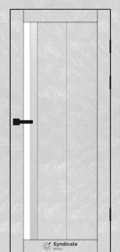 Міжкімнатні двері Syndicate Doors (40 мм)  PVC SD-124 Бетон білий Сатин