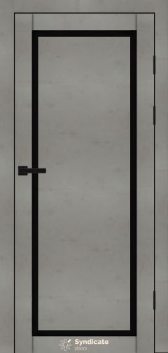 Міжкімнатні двері Syndicate Doors (40 мм)  PVC SD-113 Бетон світлий Чорне