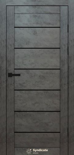 Міжкімнатні двері Syndicate Doors (40 мм)  PVC SD-108 Бетон темний Чорне