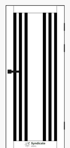 Міжкімнатні двері Syndicate Doors (40 мм)  PVC SD-126 Білий оксамит Чорне