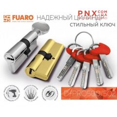 Циліндровий механізм D-PRO502/68 mm (26+10+32) CP хром 5 кл. FUARO (з індивідуальним ключем)