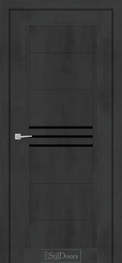Міжкімнатні Двері StilDoors Ravello (40мм.) Бетон Антрацит Чорне скло