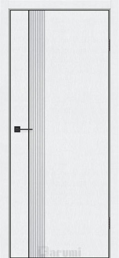 Міжкімнатні двері Darumi MODERN-01 (40 мм) Металевий вайт глухе з  чорним молдінгом та чорним торцем + фрезерування