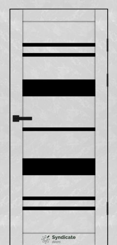 Міжкімнатні двері Syndicate Doors (40 мм)  PVC SD-104 Бетон білий Чорне