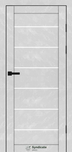 Міжкімнатні двері Syndicate Doors (40 мм)  PVC SD-108 Бетон білий Сатин