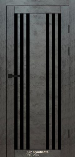 Міжкімнатні двері Syndicate Doors (40 мм)  PVC SD-126 Бетон темний Чорне
