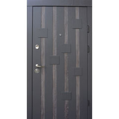 Вхідні двері Qdoors, колекція Ультра, Рондо дуб графит/дуб шале седой
