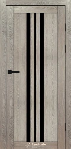 Міжкімнатні двері Syndicate Doors (40 мм)  PVC SD-107 Дуб натуральний Чорне