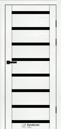 Міжкімнатні двері Syndicate Doors (40 мм)  PVC SD-103 Біла структура Чорне