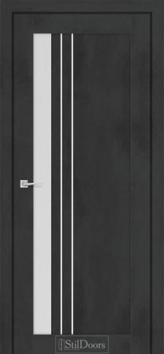 Міжкімнатні Двері StilDoors Bellano (40мм.) Бетон Антрацит Сатин білий