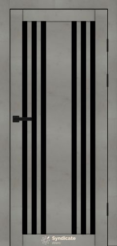 Міжкімнатні двері Syndicate Doors (40 мм)  PVC SD-126 Бетон світлий Чорне