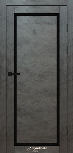 Міжкімнатні двері Syndicate Doors (40 мм)  PVC SD-113 Бетон темний Чорне