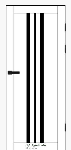 Міжкімнатні двері Syndicate Doors (40 мм)  PVC SD-107 Білий оксамит Чорне