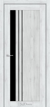 Міжкімнатні Двері StilDoors Bellano (40мм.) Дуб Альпійський Чорне скло