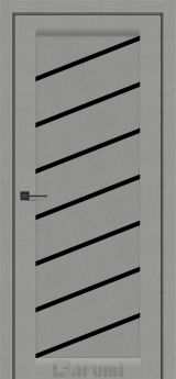 Міжкімнатні двері Darumi Rosalia (40 мм) Металевий грей Чорне скло