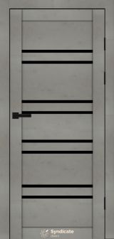 Міжкімнатні двері Syndicate Doors (40 мм)  PVC SD-118 Бетон світлий Чорне